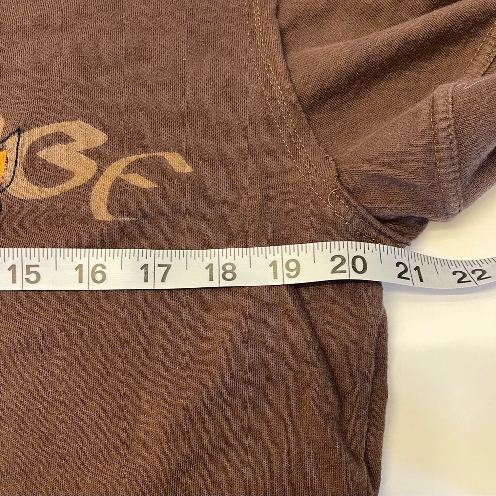 Guess Mens Brown Orange Short Sleeve Eagle Bird Distressed T-shirt Size L - Picture 6 of 11